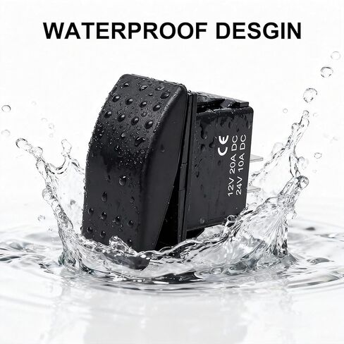 Rocker Switch, 12V Marine Boat 2 Pin Rocker Switch, 20A SPST ON/Off Waterproof Toggle Switch for Boat RZR RV Automotive Car UTV ATV in Kuwait