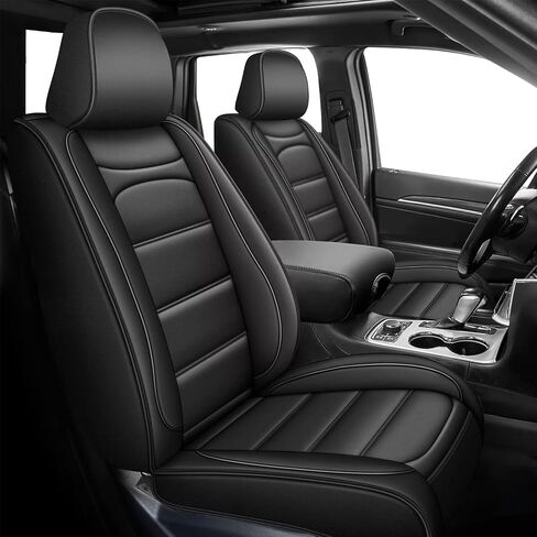 أغطية مقاعد السيارة لسيارة Chevy Traverse 2018-2023 - مجموعة كاملة من 7 مقاعد لسيارة شيفروليه ترافيرس LT، Premier، RS، High Country: ملحقات ترافيرس لحماية المقعد من الجلد الصناعي المسامي (أسود) in Kuwait