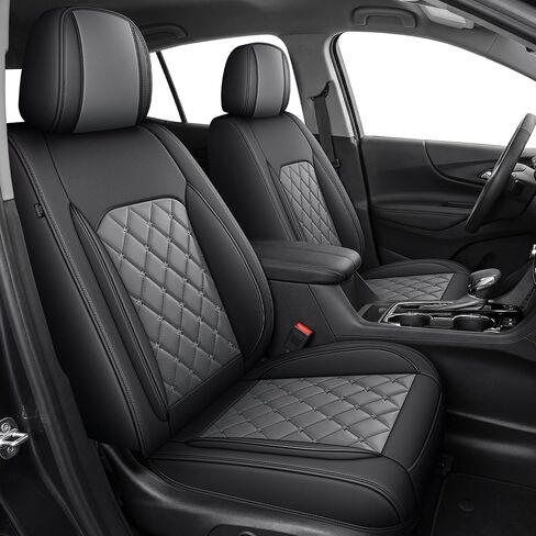 أغطية مقاعد السيارة لسيارة Chevy Traverse 2018-2023 - مجموعة كاملة من 7 مقاعد لسيارة شيفروليه ترافيرس LT، Premier، RS، High Country: ملحقات ترافيرس لحماية المقعد من الجلد الصناعي المسامي (أسود) in Kuwait