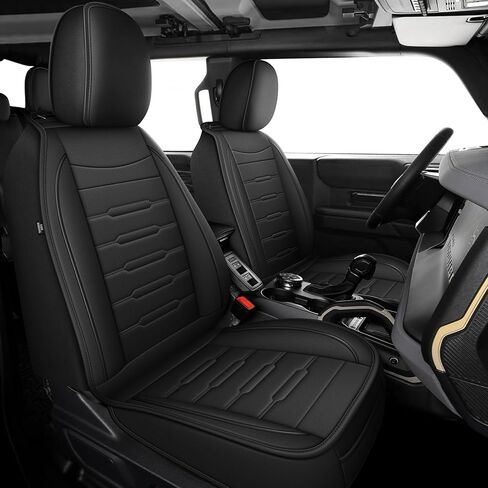 أغطية مقاعد السيارة لسيارة Chevy Traverse 2018-2023 - مجموعة كاملة من 7 مقاعد لسيارة شيفروليه ترافيرس LT، Premier، RS، High Country: ملحقات ترافيرس لحماية المقعد من الجلد الصناعي المسامي (أسود) in Kuwait