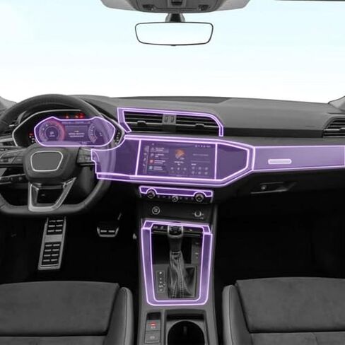 Car Interior Center Console Transparent TPU Paint Protective Film Anti Scratch Sticker LCD Screen Film,for Audi Q3 Sportback 2020-2024 in Saudi Arabia