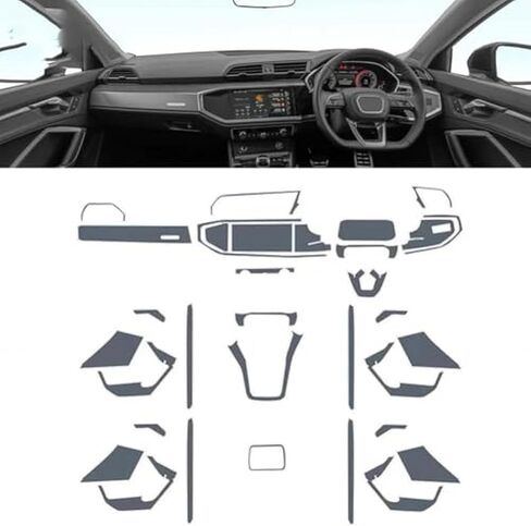 Car Interior Center Console Transparent TPU Paint Protective Film Anti Scratch Sticker LCD Screen Film,for Audi Q3 Sportback 2020-2024 in Saudi Arabia
