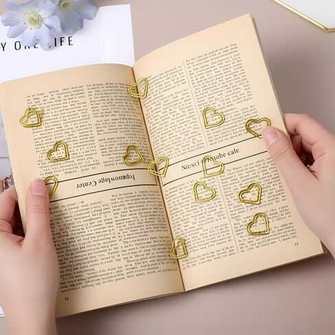 100 قطعة من مشابك الورق الذهبية على شكل قلب، مشابك ورقية صغيرة على شكل قلب الحب اللطيف، مشبك مجلة صغير معدني لطيف، مشابك ورقية لتزيين الزفاف للنساء، المستندات، الملاحظات، الفرز، الحرف اليدوية لتزيين الزفاف in Kuwait