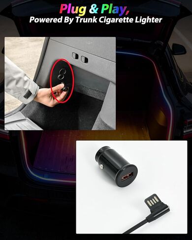 LED Trunk Light Strip for Tesla Model Y & Juniper 2021-2026, APP-Controlled RGB Ambient Neon Lights with Auto On/Off, Waterproof Silicone for Car Trunk & Camping Atmosphere in Kuwait