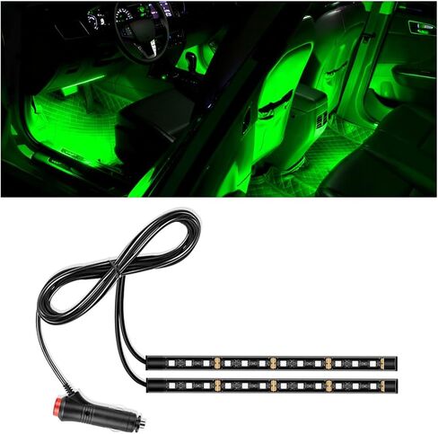 شريط إضاءة LED للسيارة، 12 فولت 24 LED RGB بمنفذ USB للمركبة تحت ضوء الليل المحيط بلوحة القيادة، ملحقات مصابيح ديكور داخلية مقاومة للماء للسيارات، عالمية لشاحنة سيارات الدفع الرباعي (أحمر) in Kuwait