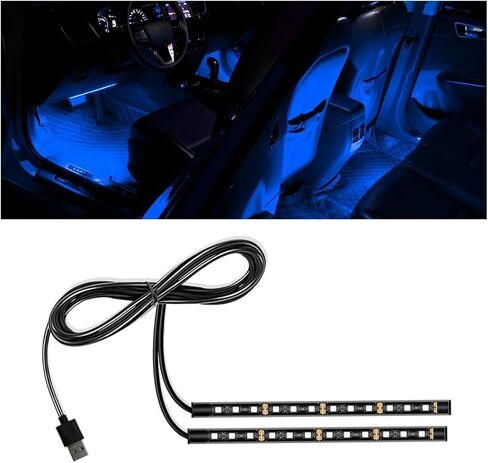 شريط إضاءة LED للسيارة، 12 فولت 24 LED RGB بمنفذ USB للمركبة تحت ضوء الليل المحيط بلوحة القيادة، ملحقات مصابيح ديكور داخلية مقاومة للماء للسيارات، عالمية لشاحنة سيارات الدفع الرباعي (أحمر) in Kuwait