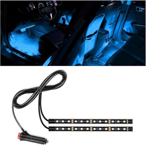 شريط إضاءة LED للسيارة، 12 فولت 24 LED RGB بمنفذ USB للمركبة تحت ضوء الليل المحيط بلوحة القيادة، ملحقات مصابيح ديكور داخلية مقاومة للماء للسيارات، عالمية لشاحنة سيارات الدفع الرباعي (أحمر) in Kuwait