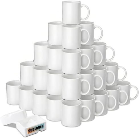 SUBLOVER Set of 9 Sublimtion Blanks Ceramic White Tazas Para Coffee Mugs 11OZ Sublimation Cups Bulk For Christmas for Mug Press Machine in Saudi Arabia