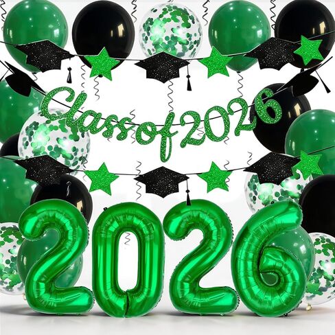 Graduation Balloons Class of 2026, 32 Inch Pink 2026 Number Foil Balloons Star Cap Garland Banner Pastel Pink Black Confetti Balloons Set for Senior High School College Congrats Grad Party Decorations in Kuwait