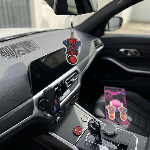 PumpCar 2 قطعة Spidey على الوجهين معلقة الكرتون الكرز المعطرة مضحك سيارة الهواء المعطر بارد العنكبوت معلقة لمرآة الرؤية الخلفية الملحقات الداخلية الهدايا in Kuwait