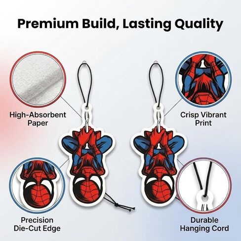 PumpCar 2 قطعة Spidey على الوجهين معلقة الكرتون الكرز المعطرة مضحك سيارة الهواء المعطر بارد العنكبوت معلقة لمرآة الرؤية الخلفية الملحقات الداخلية الهدايا in Kuwait