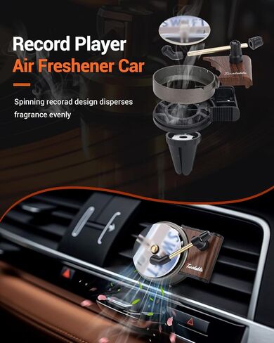 Record Player Air Freshener Car Diffuser Vent clip, 12pcs Refillable Car Air Freshener with Pop Singer Album Covers, Vintage Vinyl Air Freshener Car Decor, Perfect Music Lovers Gifts in Kuwait