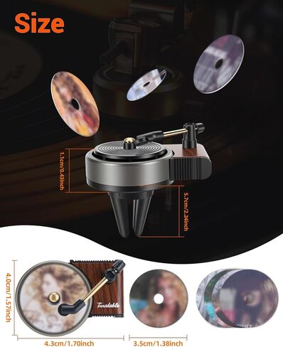 Record Player Air Freshener Car Diffuser Vent clip, 12pcs Refillable Car Air Freshener with Pop Singer Album Covers, Vintage Vinyl Air Freshener Car Decor, Perfect Music Lovers Gifts in Kuwait