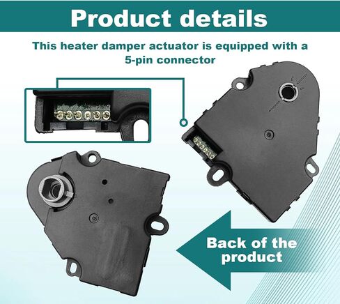 HVAC Blend Door Actuator Compatible with 2009-2012 Chevy Traverse & 2007-2012 GMC Acadia & 2008-2012 Buick Enclave & 2007-2010 Saturn Outlook Replaces 604-140, 15-73989, 20826182 in Kuwait
