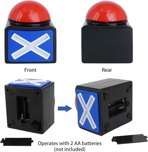 8 Pcs Answer Game Buzzer with Sound and Light Buzzer Alarm Buttons Contest Prop Trivia Quiz Toys for Adult Kids Game Show Party in Kuwait