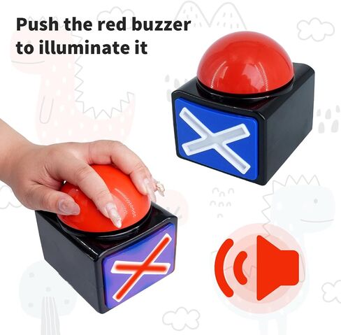 8 Pcs Answer Game Buzzer with Sound and Light Buzzer Alarm Buttons Contest Prop Trivia Quiz Toys for Adult Kids Game Show Party in Kuwait