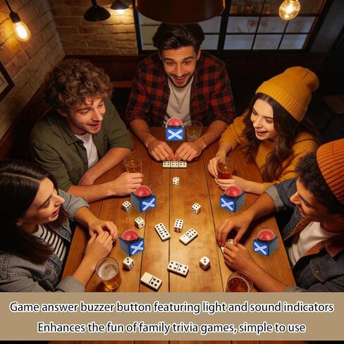 8 Pcs Answer Game Buzzer with Sound and Light Buzzer Alarm Buttons Contest Prop Trivia Quiz Toys for Adult Kids Game Show Party in Kuwait