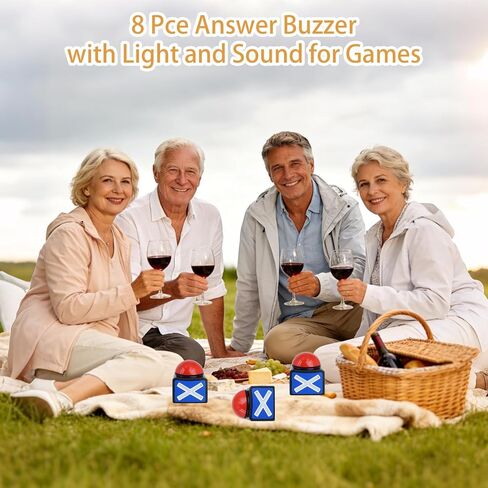 8 Pcs Answer Game Buzzer with Sound and Light Buzzer Alarm Buttons Contest Prop Trivia Quiz Toys for Adult Kids Game Show Party in Kuwait