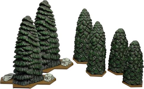 Renegade Game Studios HeroScape Forests of Valhalla Terrain Expansion - 6 أشجار دائمة الخضرة، ملحقات ألعاب مصغرة سداسية، كمين وإستراتيجية in Kuwait