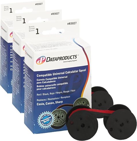 Dataproducts R3027 Compatible Ribbon - Compatible Universal Calculator Spool C Wind Black/Red Nylon Ribbon (OEM# 19-2076-891) in Saudi Arabia