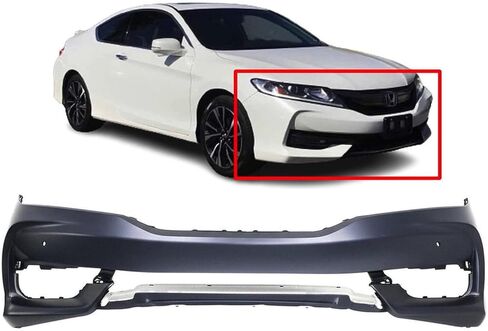 FitParts Compatible With Front Bumper Cover 2016-2017 Honda Accord EX EX-L LX-S Touring Coupe 16 17. New, Primed. With Parking Aid Sensor Holes. 71100T3LA60ZZ HO1000305 in Kuwait