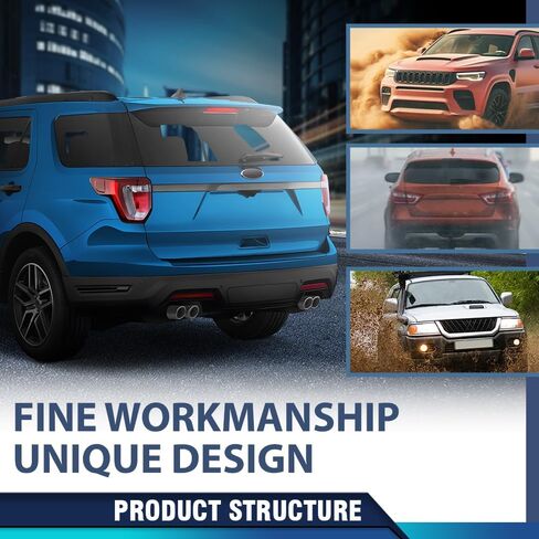 غطاء المصد السفلي الخلفي PIT66 متوافق مع Ford Explorer Limited/Platinum/Sport Sport Utility 4-Door 2018-2019 FO1115139, JB5Z17K835DA أسود PP in Kuwait
