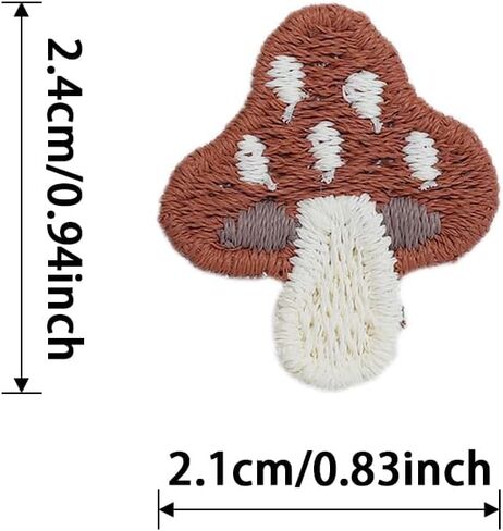 10 Pcs 7/8x9 Inch Cartoon Mini Mushroom Knit No Back Patch Hat Bag Shoes Socks Hand Sewn Garment Accessories in Saudi Arabia
