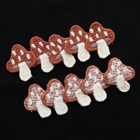 10 Pcs 7/8x9 Inch Cartoon Mini Mushroom Knit No Back Patch Hat Bag Shoes Socks Hand Sewn Garment Accessories in Saudi Arabia