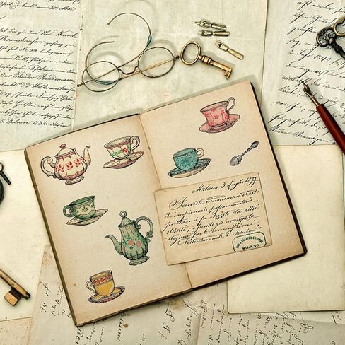 GLOBLELAND 4 Sheets Teacup Flowers Clear Stamps for Scrapbooking Afternoon Tea Silicone Stamps Tableware Transparent Stamp Set for Card Making DIY Embossing Journaling in Kuwait