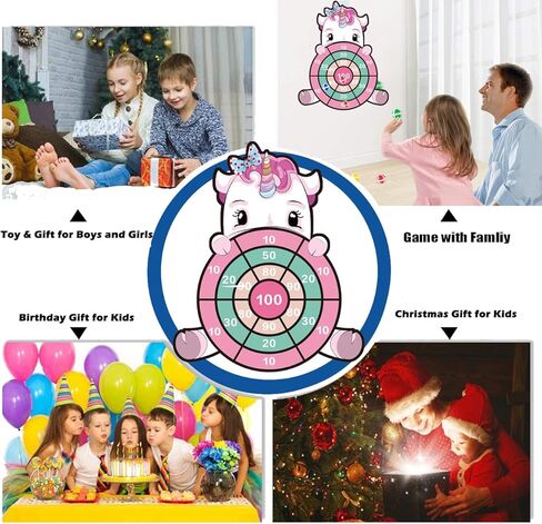 HONGID Unicorn Toys for 3-12 Year Old Girls,25"Large Dart Board Kids Toys for 6-12 Year Old Girls Teens Party Outdoor Games,Christmas Birthday Gifts for Girls Age 3-12, Pink (KL-2022) in Saudi Arabia