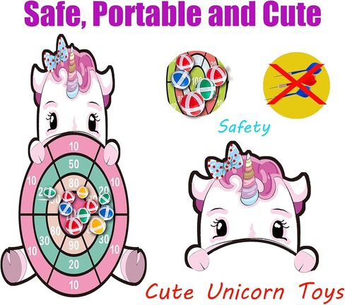 HONGID Unicorn Toys for 3-12 Year Old Girls,25"Large Dart Board Kids Toys for 6-12 Year Old Girls Teens Party Outdoor Games,Christmas Birthday Gifts for Girls Age 3-12, Pink (KL-2022) in Saudi Arabia