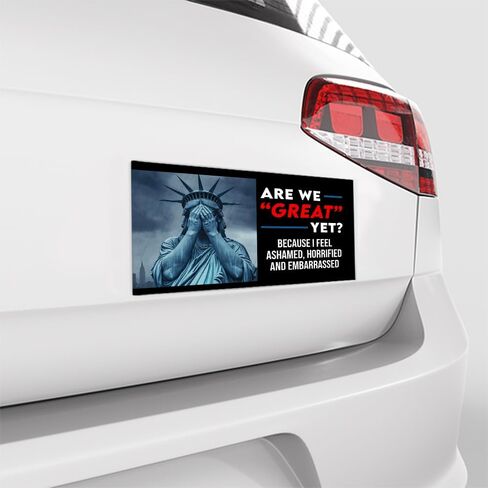 [7.5" 4.5"] are We Great Yet Bumper Magnet Cause I Just Feel Embarassed Funny Political Magnetic Bumper Sticker Anti Felon President Magnet Conservative Vinyl Decal for Car Truck Fridge in Kuwait