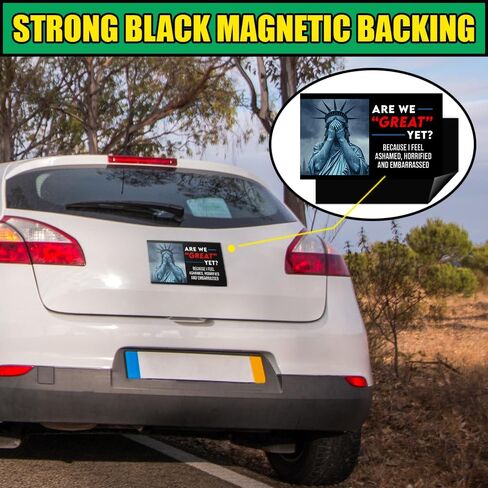 [7.5" 4.5"] are We Great Yet Bumper Magnet Cause I Just Feel Embarassed Funny Political Magnetic Bumper Sticker Anti Felon President Magnet Conservative Vinyl Decal for Car Truck Fridge in Kuwait