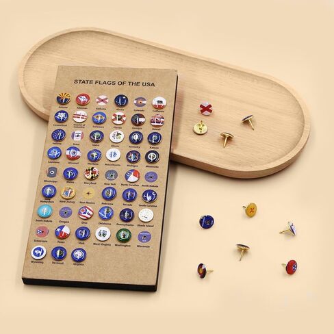 51 Pcs US State Flags Push Pins, Decorative Map Tacks for Cork Board Bulletin Board, Ideal for Home Office Classroom Travel Map in Saudi Arabia