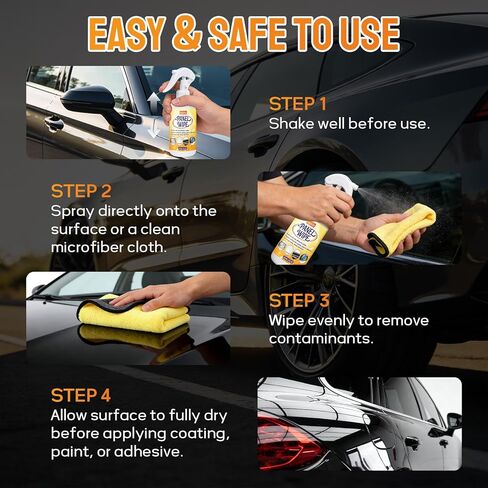 Car Surface Prep Spray – Panel Wipe & Pre-Paint Degreaser for Ceramic Coating, PPF, Vinyl Wrap – Removes Wax, Grease, Silicone – Fast Drying, No Residue – Safe on Clear Coat – Towel Included-5oz in Saudi Arabia