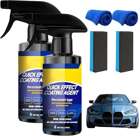 2Pcs Car Nano Coating Spray,Quick Effect Coating Agent for Car, Upgrade Advanced Car Quick-acting Coating Agent Spray, Coat Car Wax for Scratch Repair, Oil Film Removal, Long-Lasting Hydrophobic Coat in Saudi Arabia