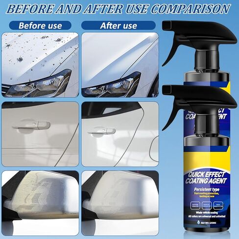 2Pcs Car Nano Coating Spray,Quick Effect Coating Agent for Car, Upgrade Advanced Car Quick-acting Coating Agent Spray, Coat Car Wax for Scratch Repair, Oil Film Removal, Long-Lasting Hydrophobic Coat in Saudi Arabia