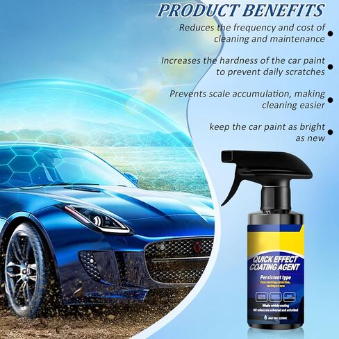 2Pcs Car Nano Coating Spray,Quick Effect Coating Agent for Car, Upgrade Advanced Car Quick-acting Coating Agent Spray, Coat Car Wax for Scratch Repair, Oil Film Removal, Long-Lasting Hydrophobic Coat in Saudi Arabia