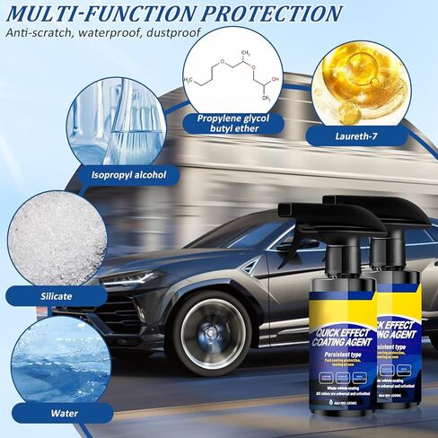 2Pcs Car Nano Coating Spray,Quick Effect Coating Agent for Car, Upgrade Advanced Car Quick-acting Coating Agent Spray, Coat Car Wax for Scratch Repair, Oil Film Removal, Long-Lasting Hydrophobic Coat in Saudi Arabia