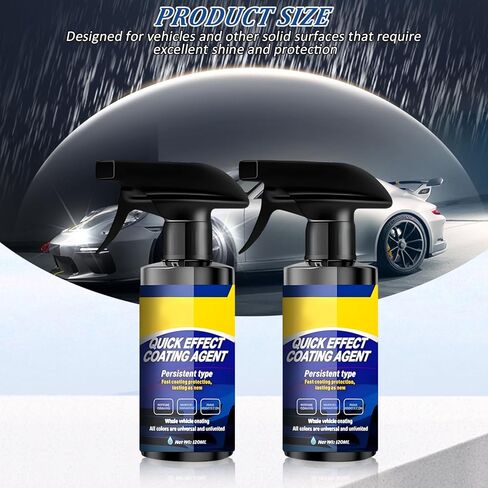 2Pcs Car Nano Coating Spray,Quick Effect Coating Agent for Car, Upgrade Advanced Car Quick-acting Coating Agent Spray, Coat Car Wax for Scratch Repair, Oil Film Removal, Long-Lasting Hydrophobic Coat in Saudi Arabia