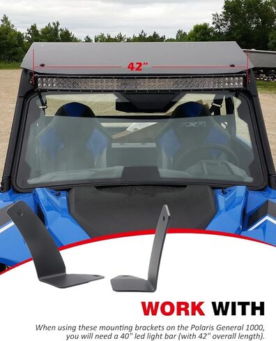 42" LED Light Bar Upper Windshield Mounting Brackets Kit,Under-Roof Upper Lighting Brackets Compatible with 2016-2023 Polaris General 1000 in Saudi Arabia