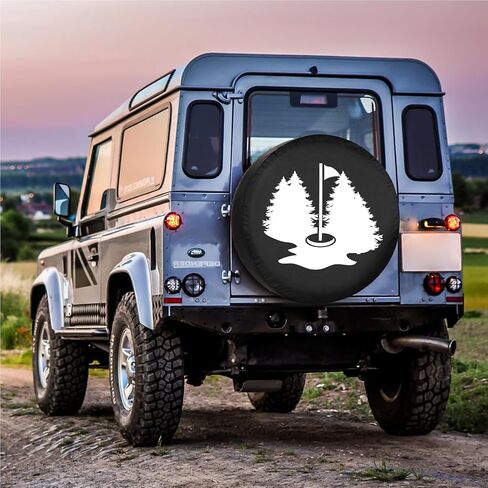 غطاء إطار احتياطي للجولف لمقطورة RV واقيات عجلة التخييم مانعة لتسرب الماء عالمية للمقطورة Rv SUV شاحنة السفر المقطورات 17 بوصة in Kuwait