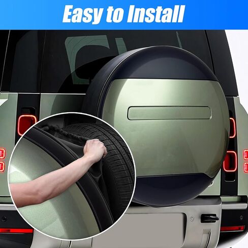 Spare Tire Cover Compatible with 2020-2025 Land Rover Defender 90 110 130 Spare Tyre Wheel Protector ABS Plastic Fuji Green Matte Black Exterior Accessories in Saudi Arabia