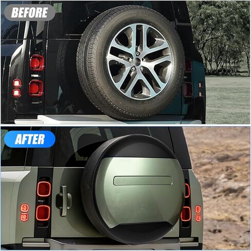 Spare Tire Cover Compatible with 2020-2025 Land Rover Defender 90 110 130 Spare Tyre Wheel Protector ABS Plastic Fuji Green Matte Black Exterior Accessories in Saudi Arabia