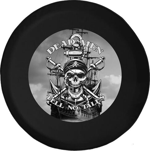 غطاء إطار RV مقاس 30 بوصة من Dead Men Tell No Tales Pirate باللون الأسود in Kuwait