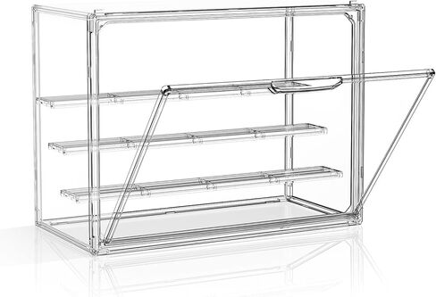 Acrylic Display Case for Collectibles 2 Pack 4 Layer Adjustable Figure Display Cases Large Clear Stackable Figurine Case Box with Magnetic Door & Shelves Hobby Showcase Display Box in Kuwait