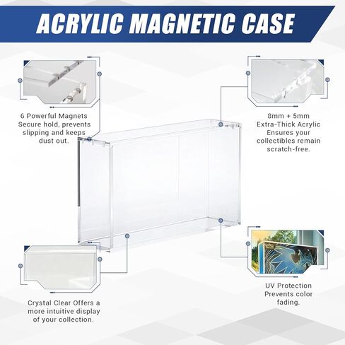 Magnetic Acrylic Display Case for 151 UPC, 8mm+5mm Ultra Thick Protective Case with Magnetic Lid for Mega Charizard EX Ultra-Premium Collection UPC, Dustproof & UV Protection Storage Protector in Saudi Arabia