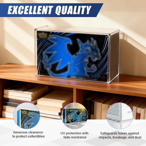 Magnetic Acrylic Display Case for 151 UPC, 8mm+5mm Ultra Thick Protective Case with Magnetic Lid for Mega Charizard EX Ultra-Premium Collection UPC, Dustproof & UV Protection Storage Protector in Saudi Arabia