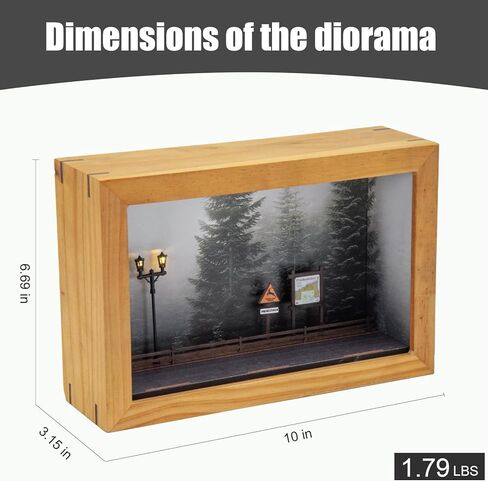 Forest Diorama 1/64 Scale Diecast Wooden Acrylic Display Case Forest Scene Wall Mount Model Cars Showcase for Toy Cars Dolls Storage in Saudi Arabia