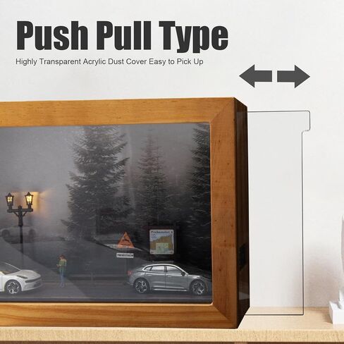 Forest Diorama 1/64 Scale Diecast Wooden Acrylic Display Case Forest Scene Wall Mount Model Cars Showcase for Toy Cars Dolls Storage in Saudi Arabia